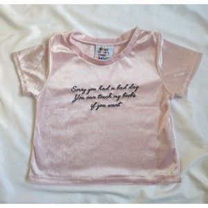 Omighty Sorry You Had A Bad Day Velvet Baby Tee Size Small